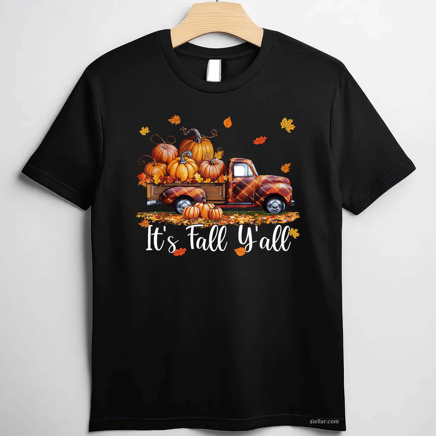 It's Fall Y'all Pumpkin Truck Autumn Tree Hello Fall T-Shirt and Tee for Adults Men Women Unisex