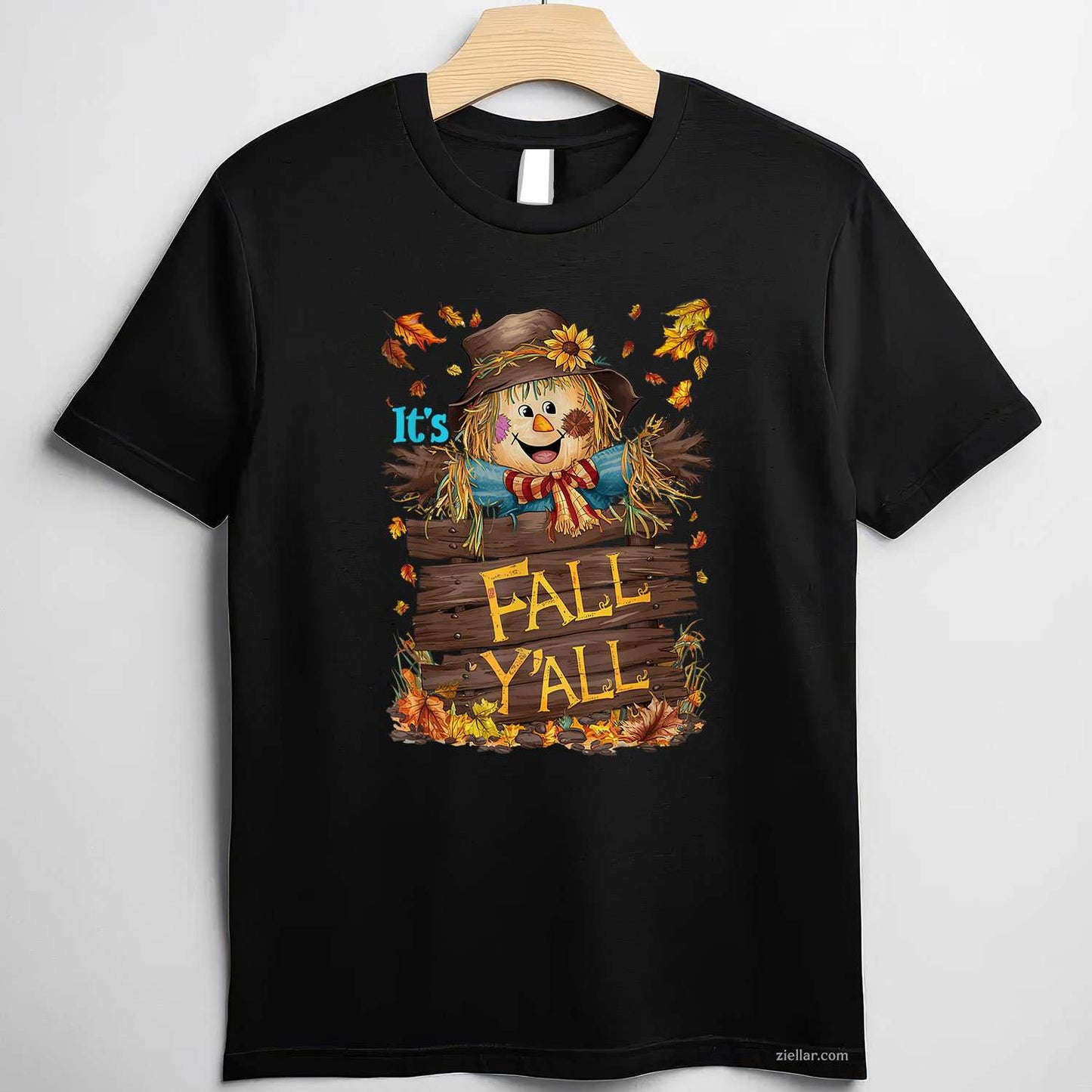 It's Fall Y'all Cute Scarecrow Fall Thanksgiving Halloween T-Shirt and Tee for Adults Men Women Unisex