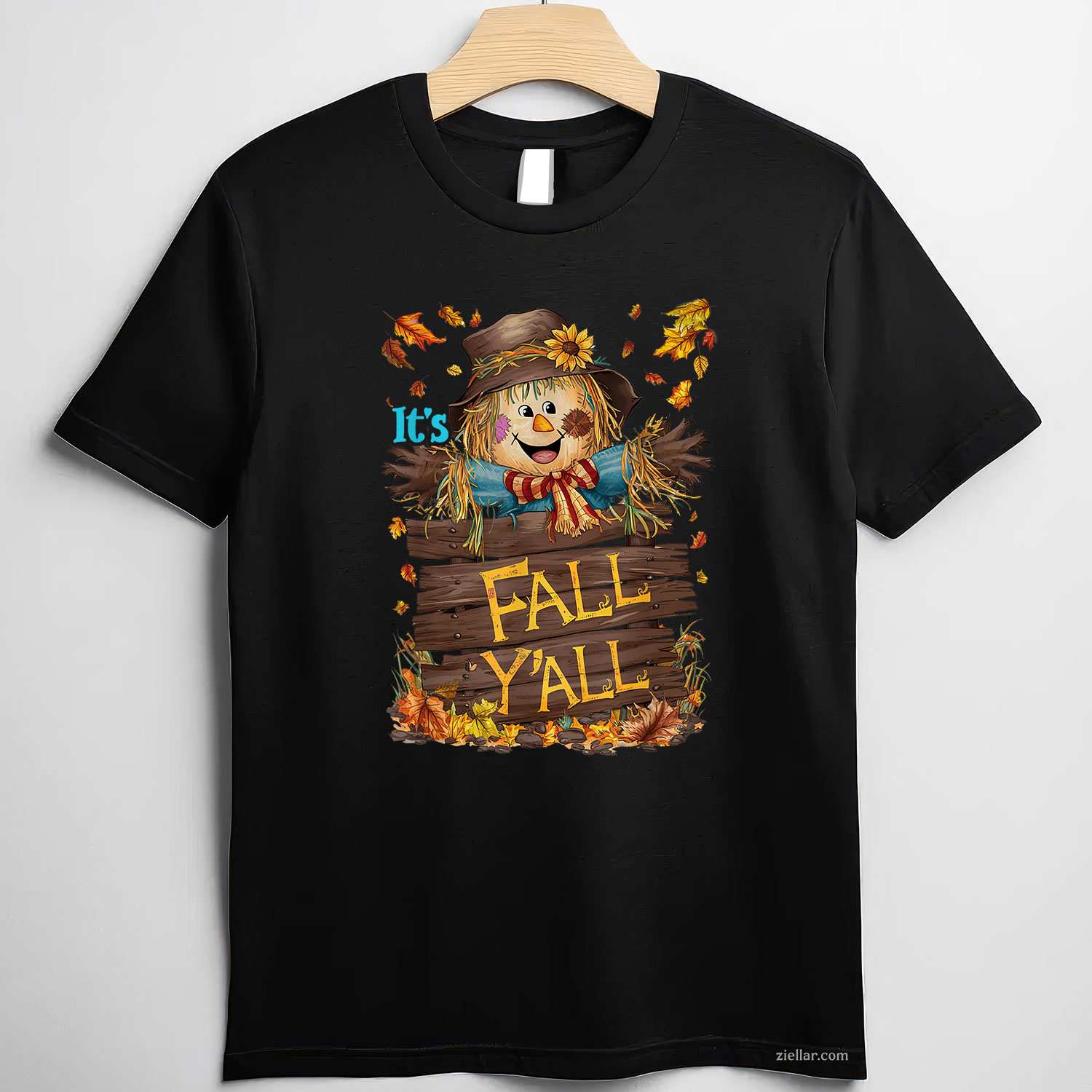 It's Fall Y'all Cute Scarecrow Fall Thanksgiving Halloween T-Shirt and Tee for Adults Men Women Unisex