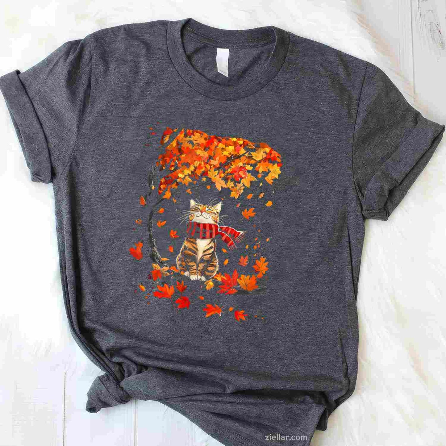 It's Fall Y'all Thanksgiving Cat Leaf Fall Tree Hello Autumn T-Shirt and Tee for Adults Men Women Unisex