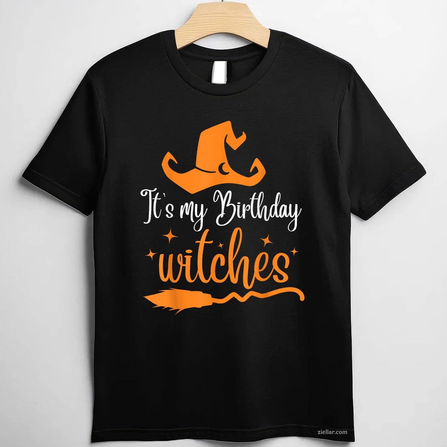 It's My Birthday Witch Halloween October Birthday T-Shirt and Tee for Adults Men Women Unisex