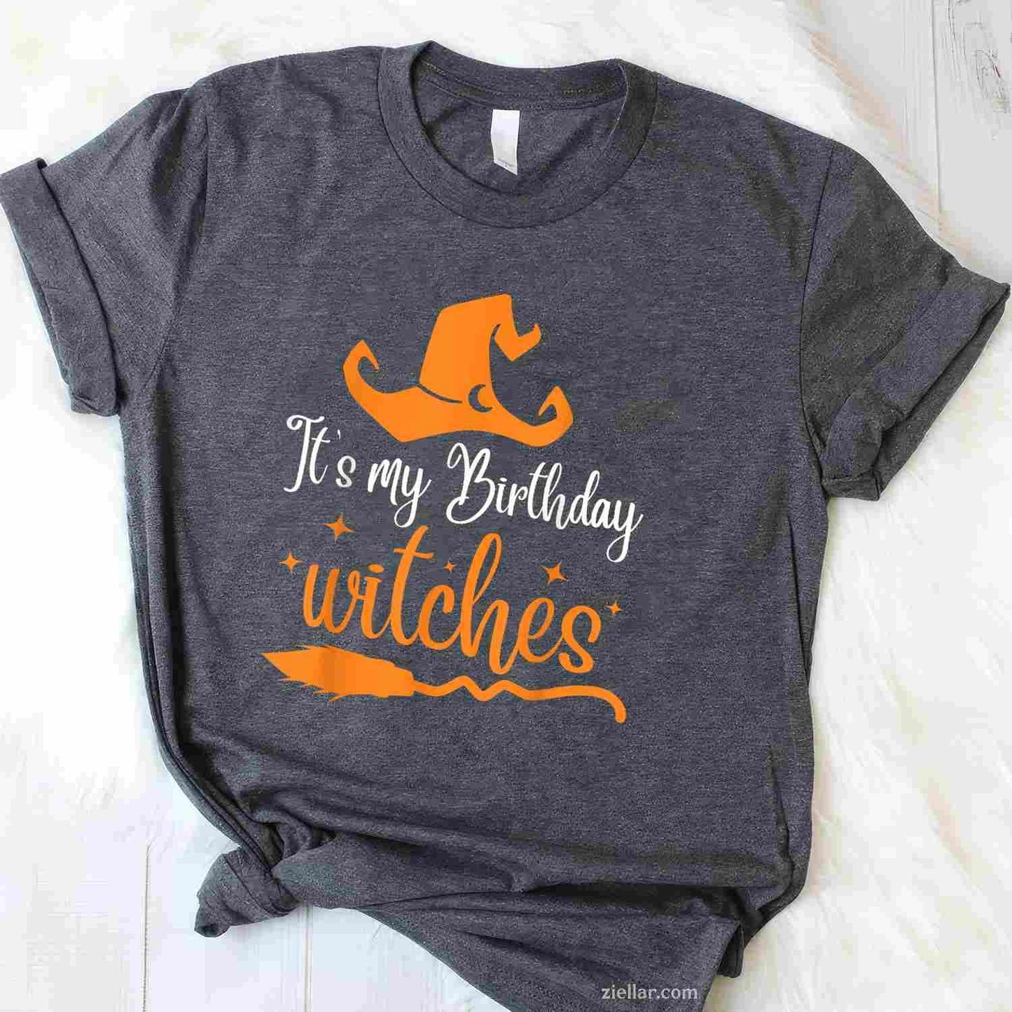 It's My Birthday Witch Halloween October Birthday T-Shirt and Tee for Adults Men Women Unisex
