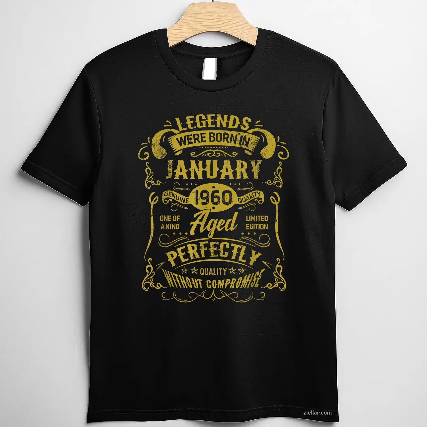 January 1960 Legends Were Born Tee and T-Shirt, Vintage Birthday T-Shirt for Adults Aged Perfectly
