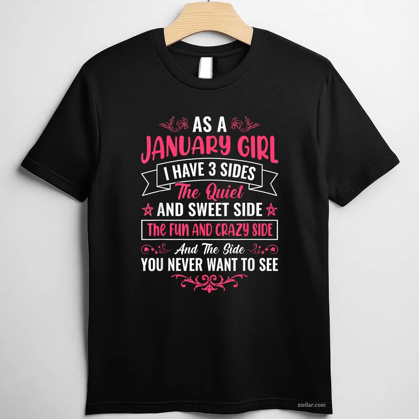 January Girl Birthday Tee and T-Shirt, Proud Birth Month Quote T-Shirt for Women Adults