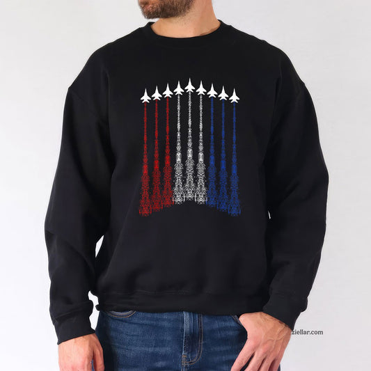 Jets 4th Of July For Men USA Patriotic Boys Graphic Sweatshirt, Independence Day Gift