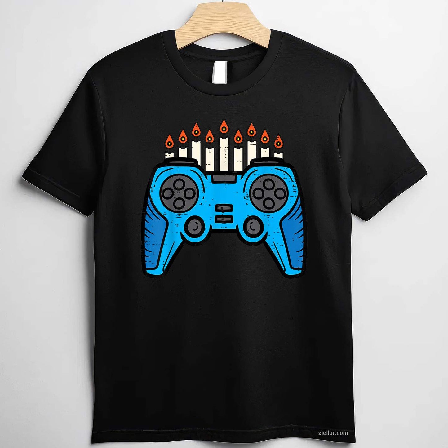 Jewish Video Game Gamer Hanukkah Chanukah Men Boy T-Shirt_ Funny Gaming Holiday Tee For Adults