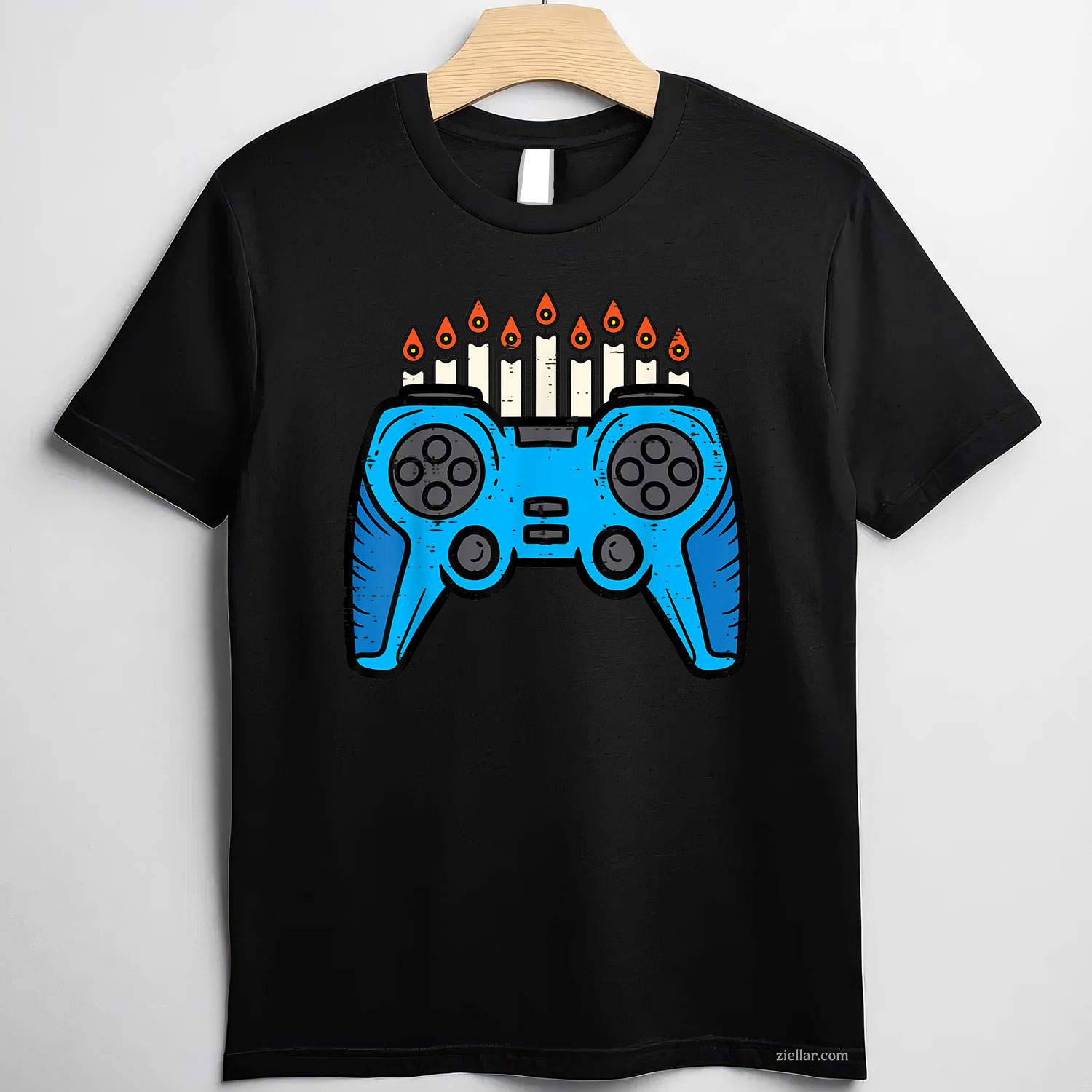 Jewish Video Game Gamer Hanukkah Chanukah Men Boy T-Shirt_ Funny Gaming Holiday Tee For Adults