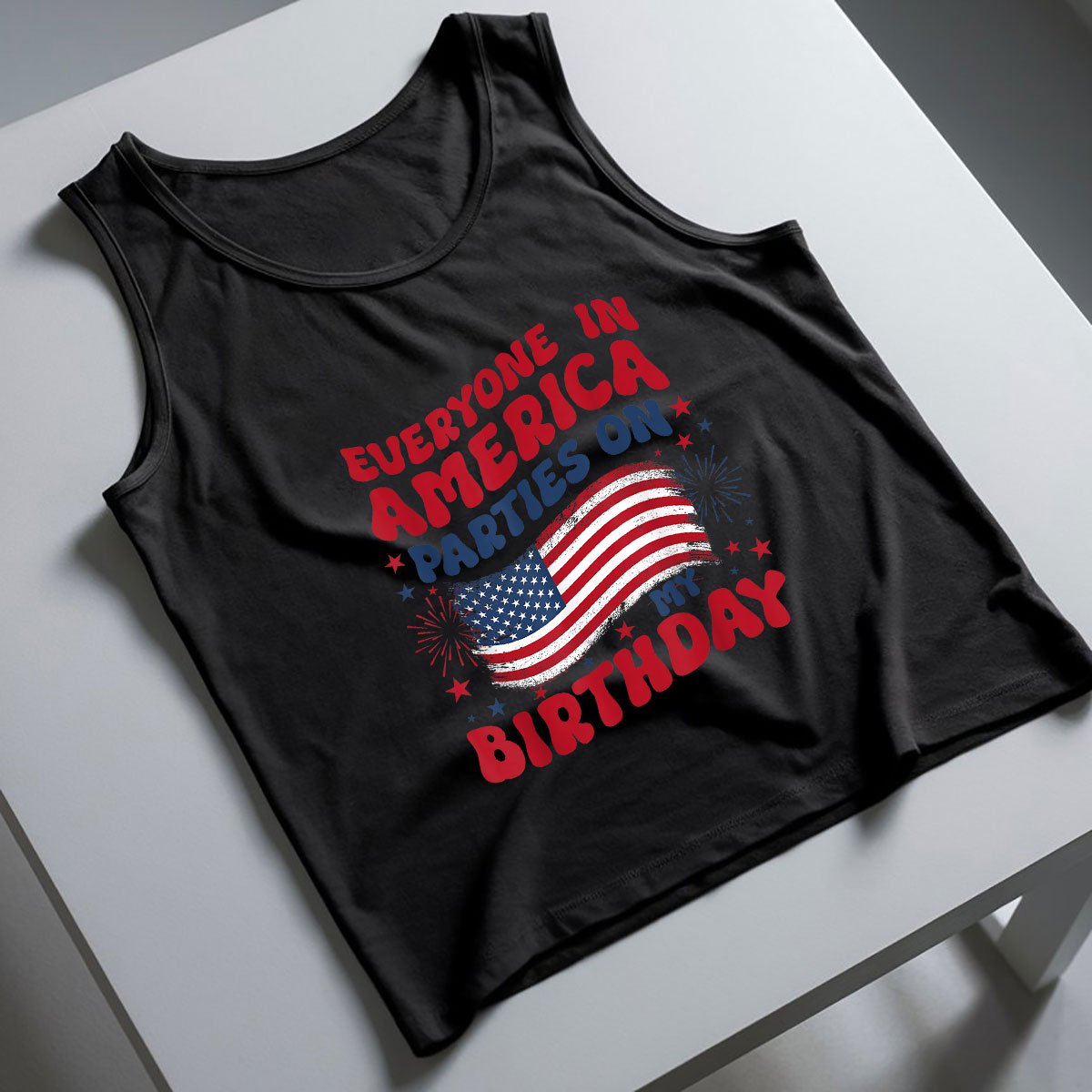July 4th Birthday Tank Top Shirt, Patriotic USA Independence Day Gift