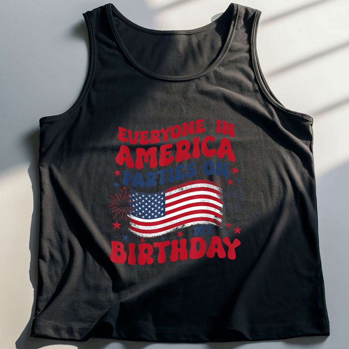 July 4th Birthday Tank Top Shirt, Patriotic USA Independence Day Gift
