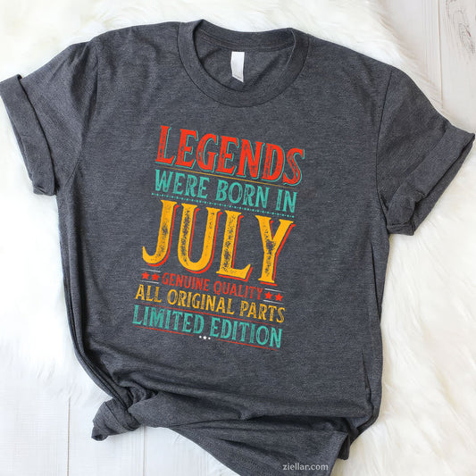 July Birthday Legends Were Born in Funny Husband Dad TShirt