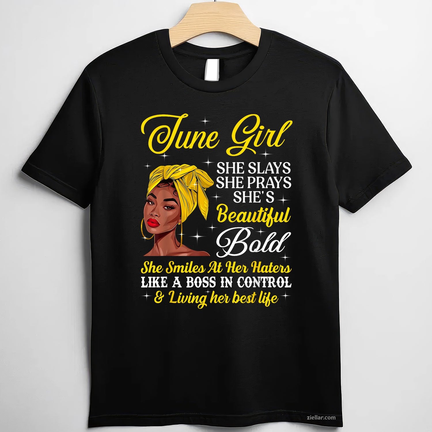 June Black Woman Afro Girl Slay Beautiful Birthday Queen