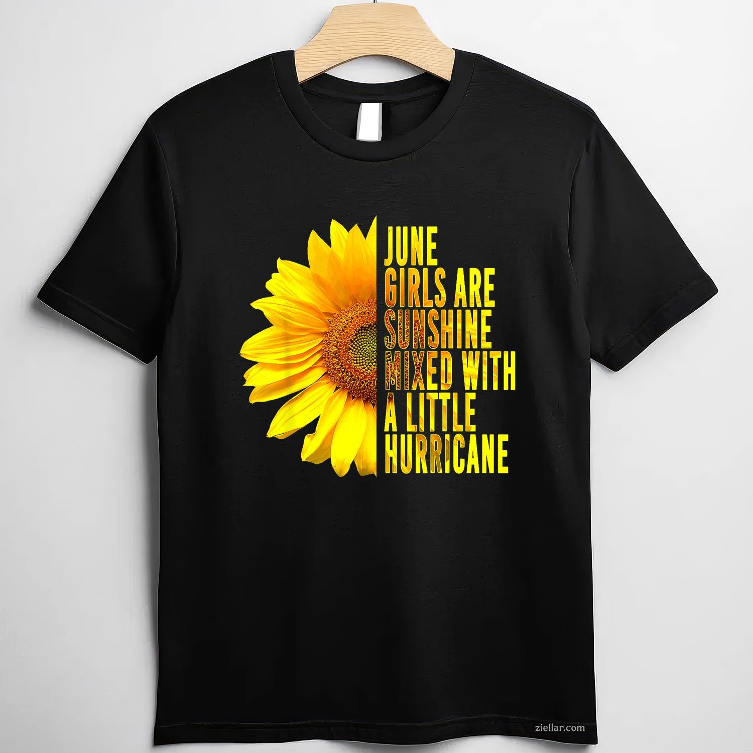 June Girls Are Sunshine Mixed Hurricane Sunflower Tee And