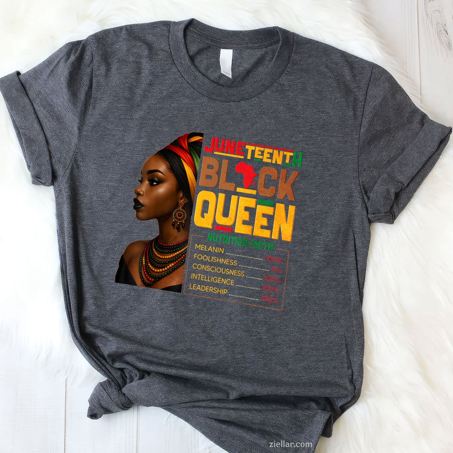 Juneteenth Black Queen Nutrition Facts Pride African Womens TShirt Unisex