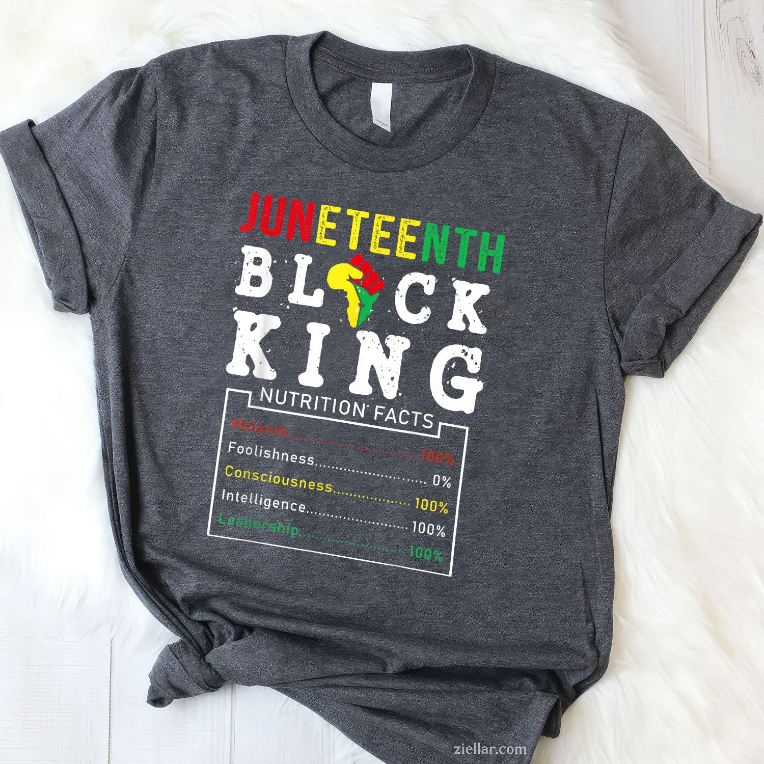 Juneteenth Men Black King Nutritional Facts Freedom