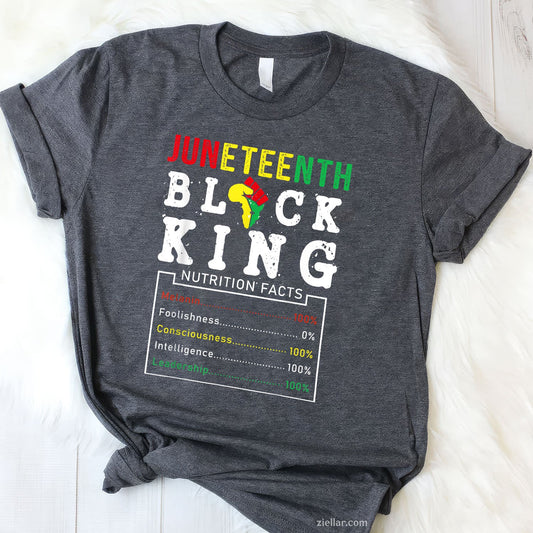 Juneteenth Men Black King Nutritional Facts Freedom