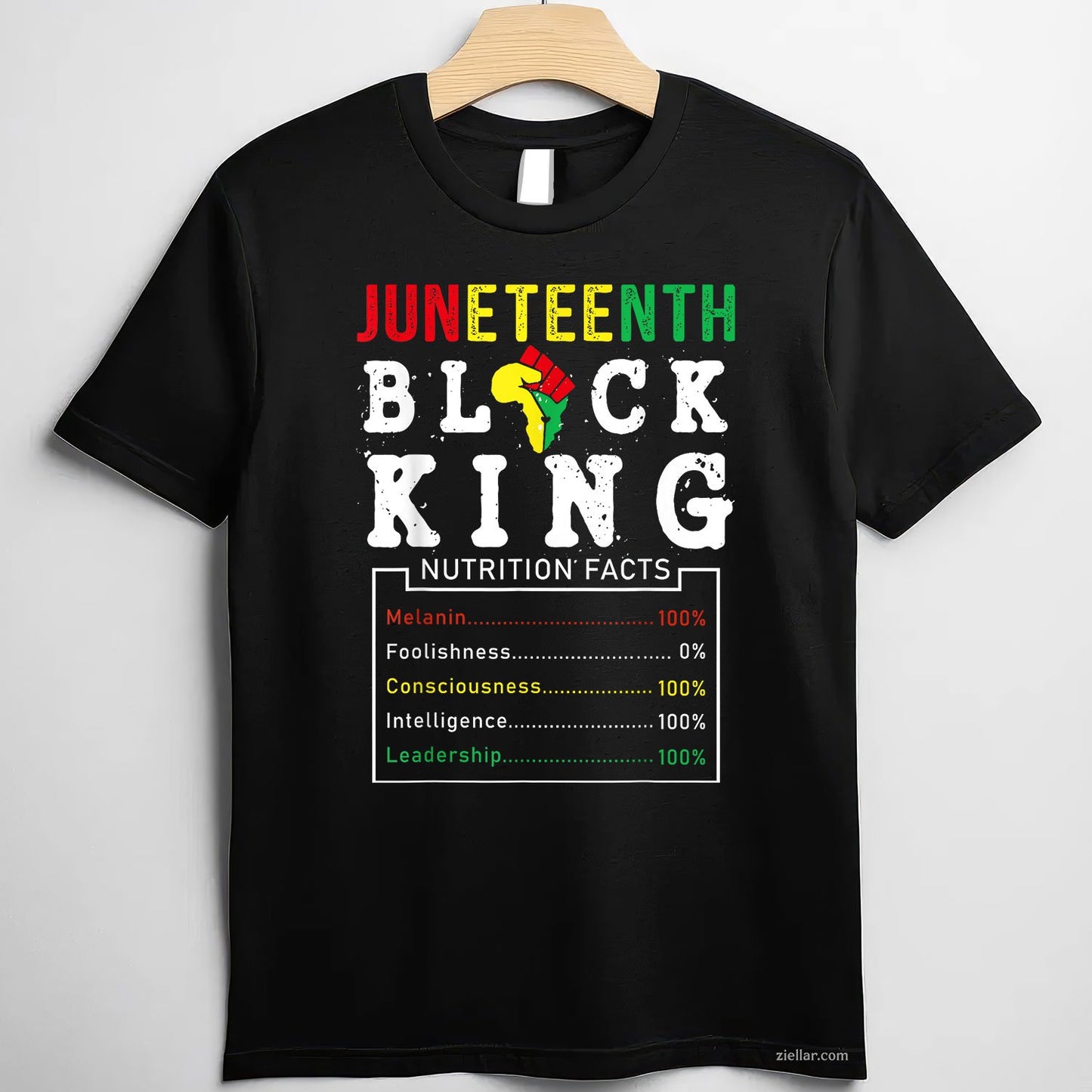 Juneteenth Men Black King Nutritional Facts Freedom