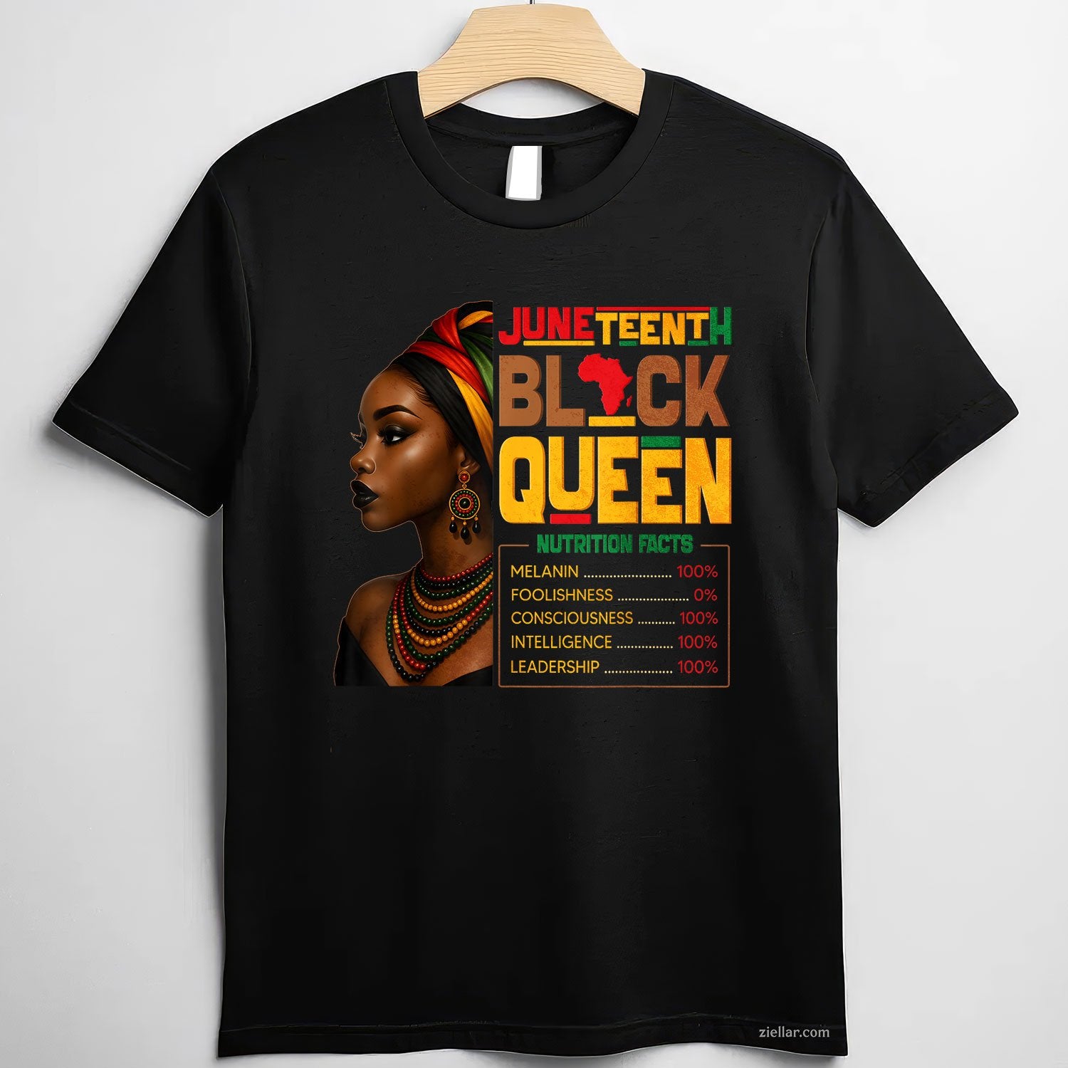 Juneteenth Black Queen Nutrition Facts Pride African Womens TShirt Unisex