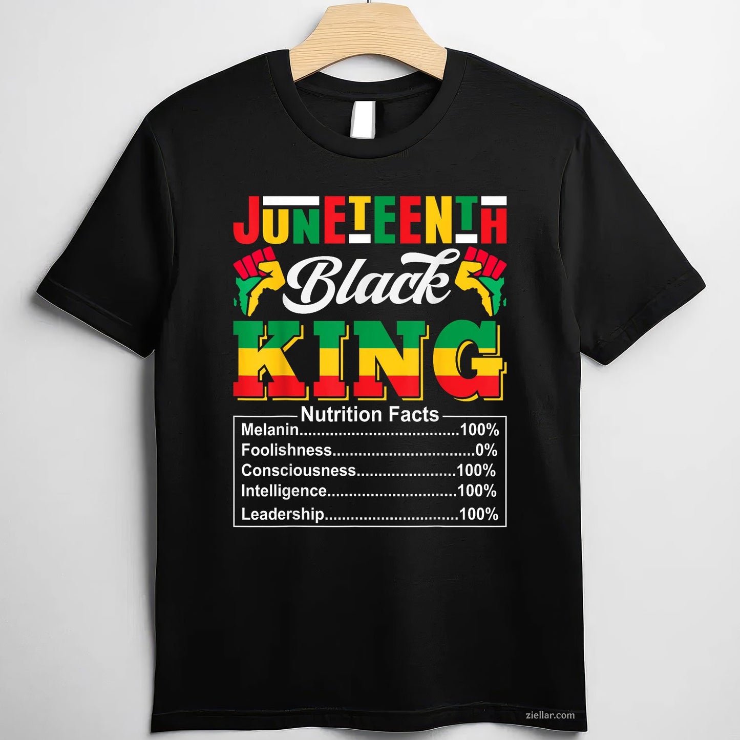 Juneteenth 1865 Black King Nutritional Facts Men TShirt Unisex