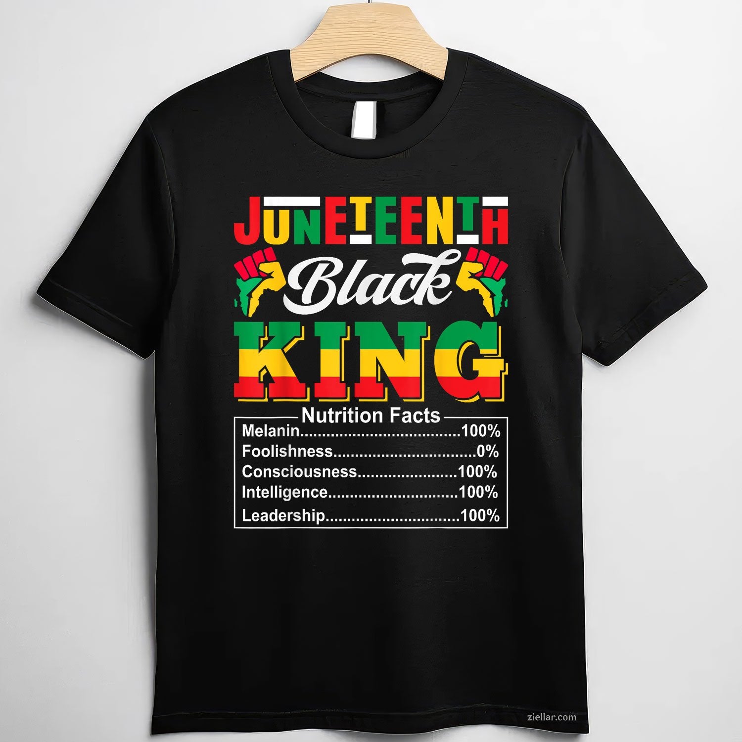 Juneteenth 1865 Black King Nutritional Facts Men TShirt Unisex
