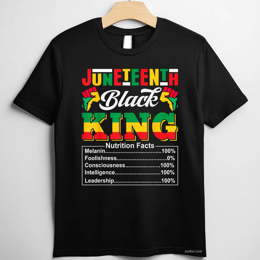 Juneteenth 1865 Black King Nutritional Facts Men TShirt Unisex
