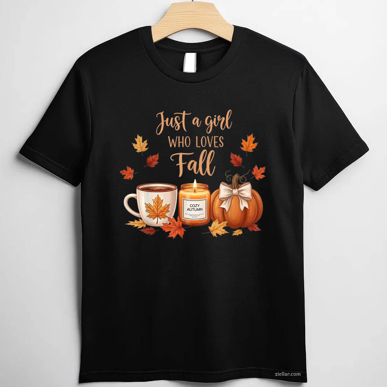 Just A Girl Who Loves Fall Pumpkin Cozy Autumn T-Shirt and Tee for Adults Men Women Unisex Tee Gift