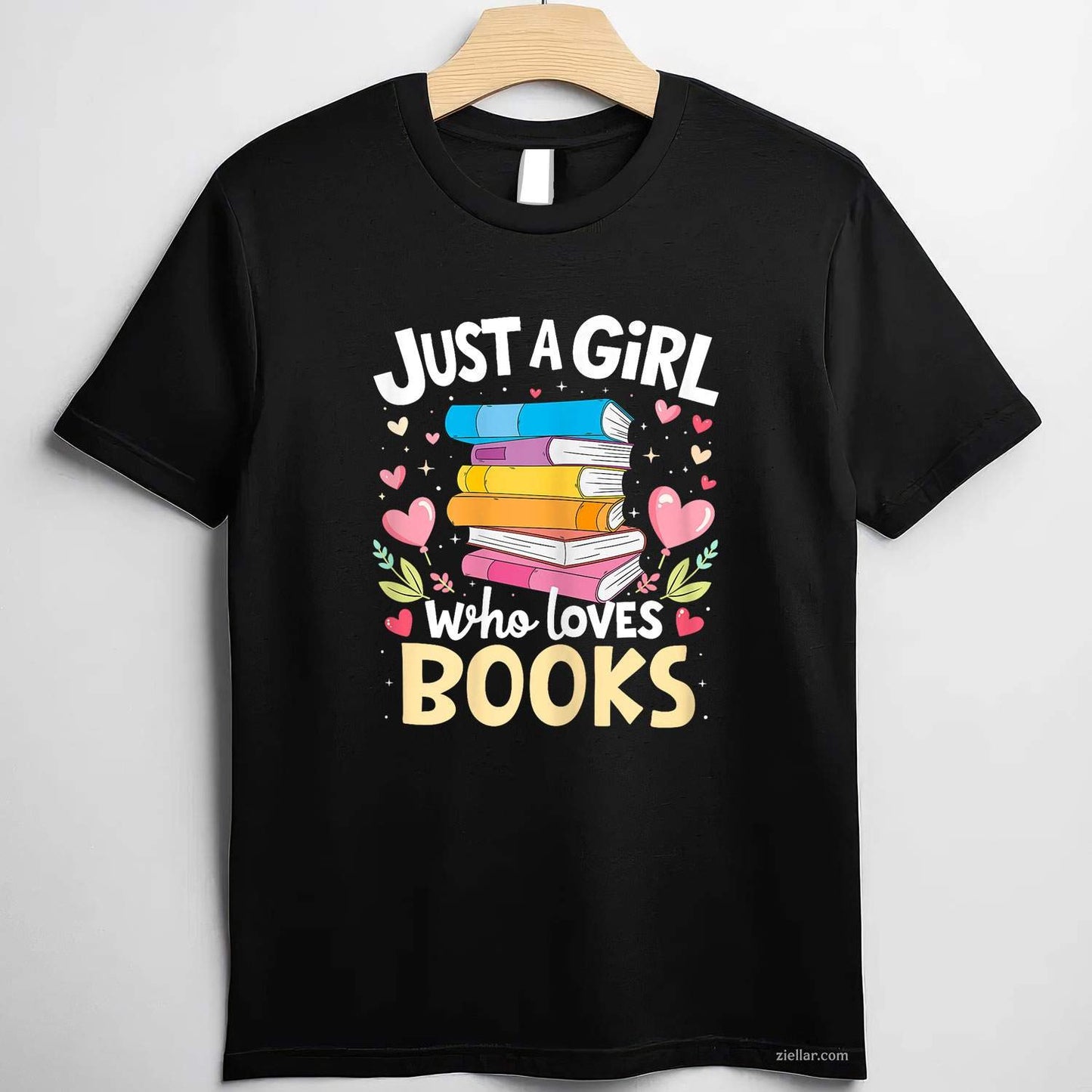 Just A Girl Who Loves Books Lover Reading Librarian Bookish T-Shirt