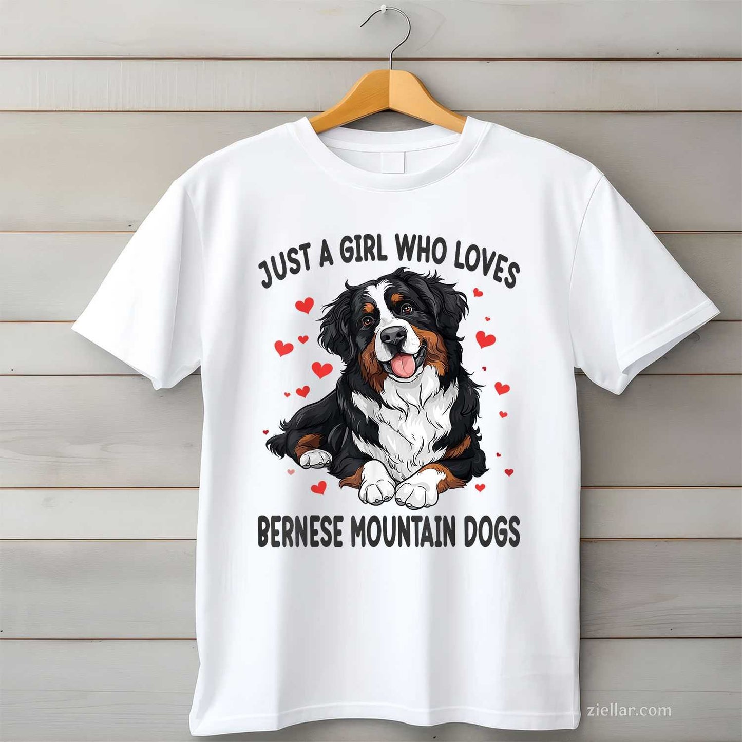 Just A Who Loves Bernese Mountain T-Shirt, Berner Dog Lover Vintage Graphic Tee For Adults Unisex