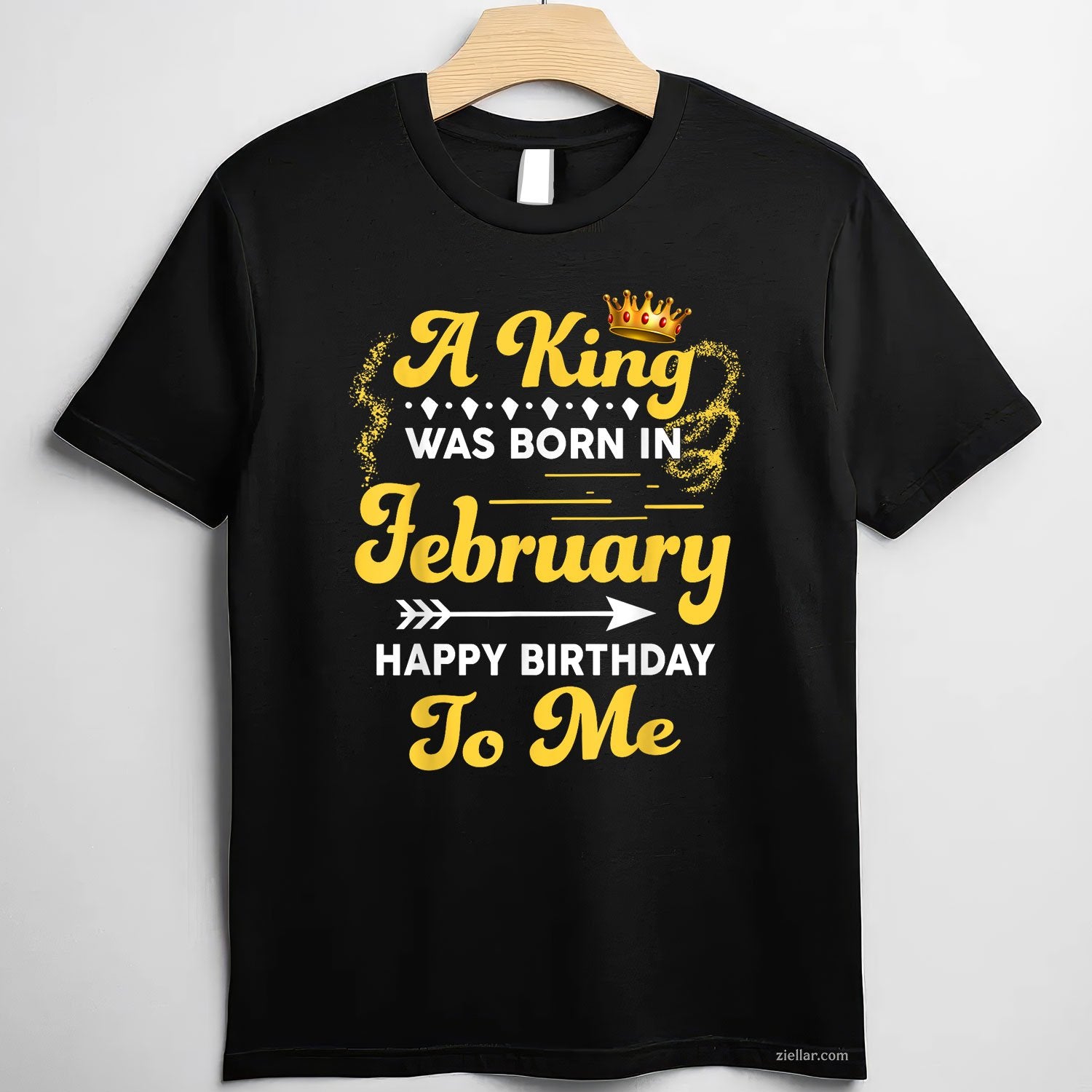 King Was Born in February Tee and T-Shirt, Funny Happy Birthday T-Shirt for Men Adults