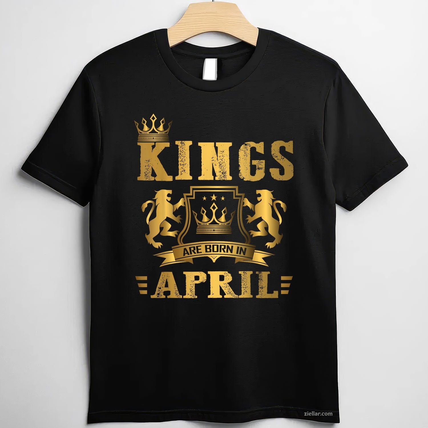Kings Are Born in April Tee and T-Shirt, Birthday Gift T-Shirt for Men Adults