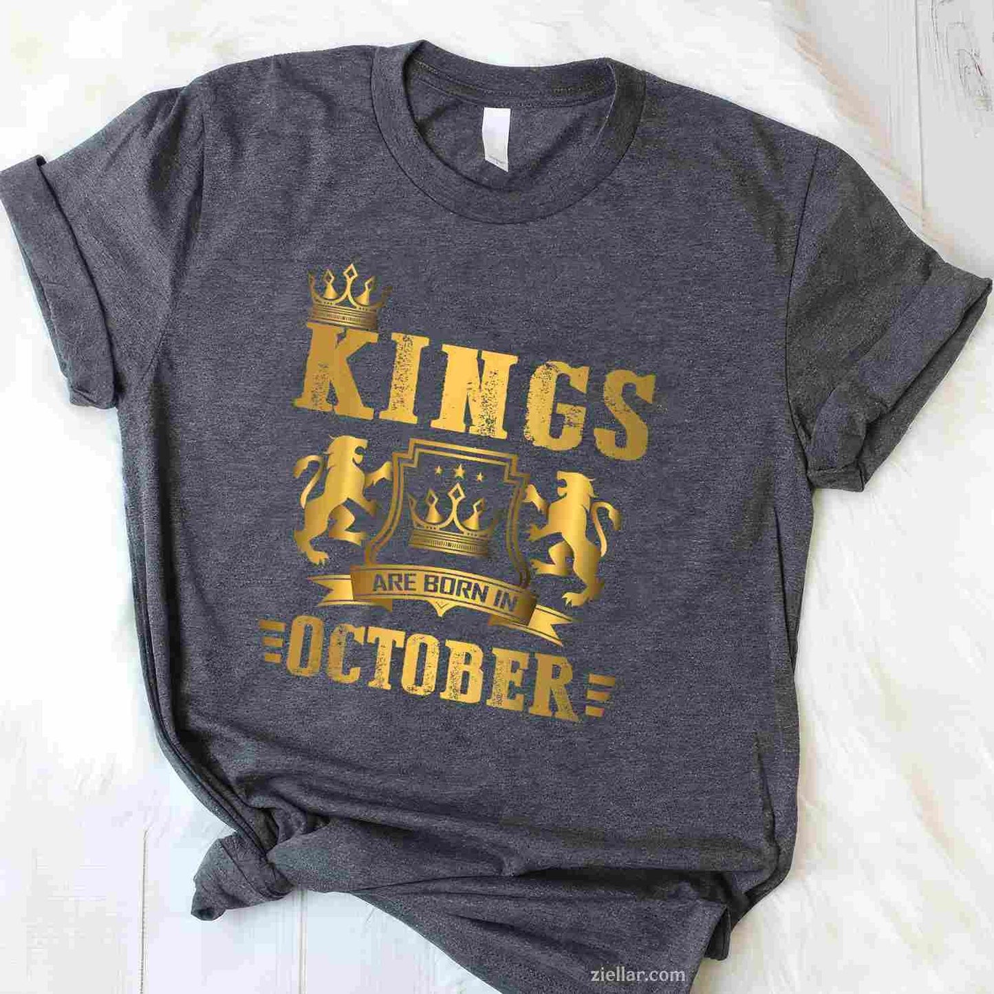 Kings Are Born in October - October Birthday Tee, Birthday T-Shirt for Men Women Adults Unisex, Trendy Graphic Apparel, Unique Gift Idea