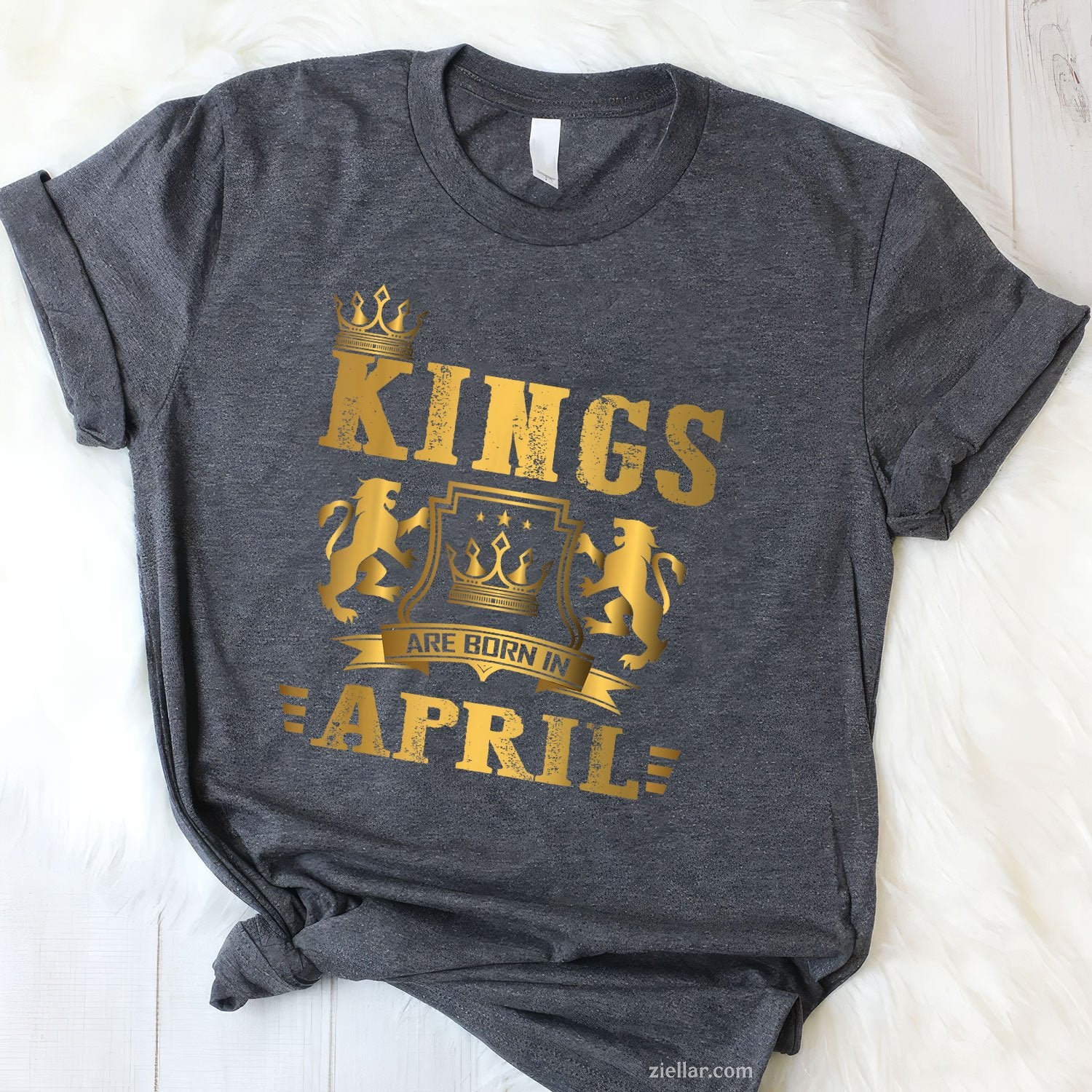 Kings Are Born in April Tee and T-Shirt, Birthday Gift T-Shirt for Men Adults