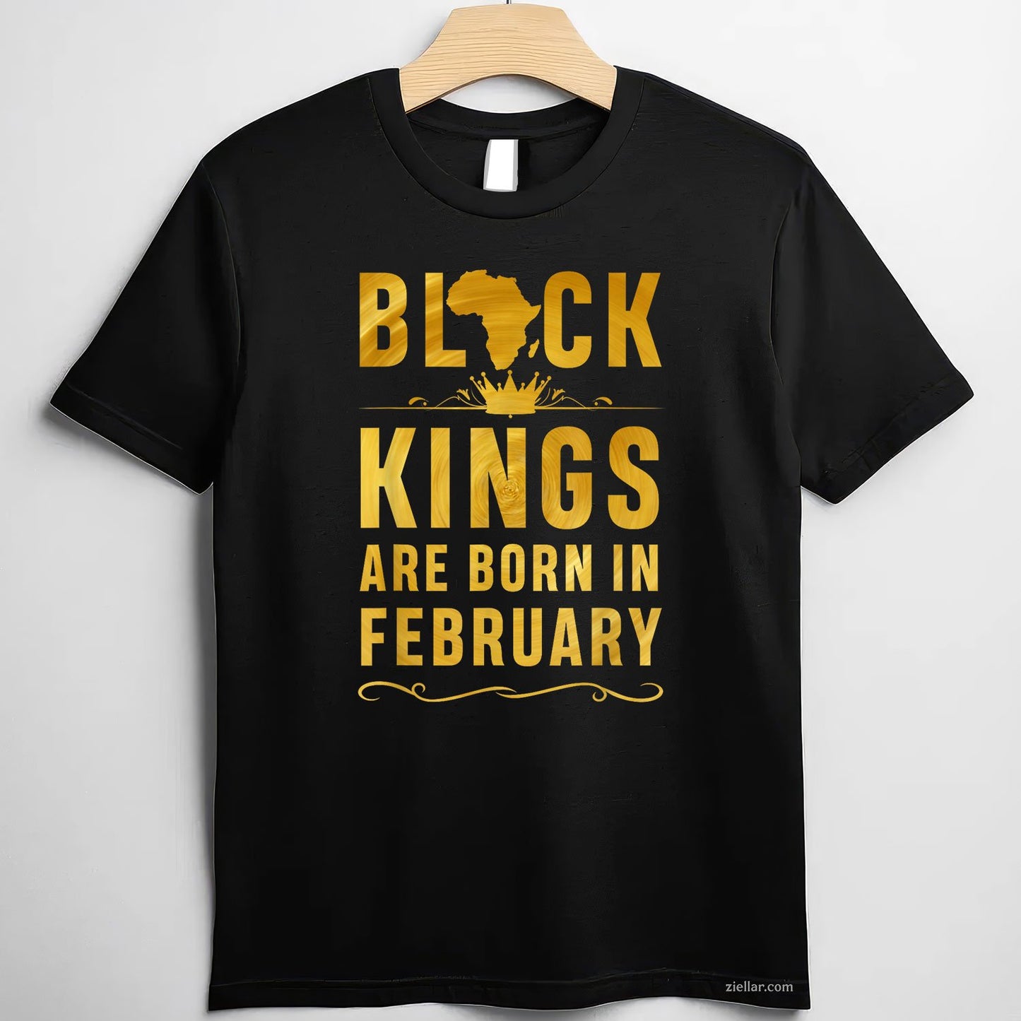 Kings Are Born in February Tee and T-Shirt, Black Men Birthday T-Shirt Gift for Adults