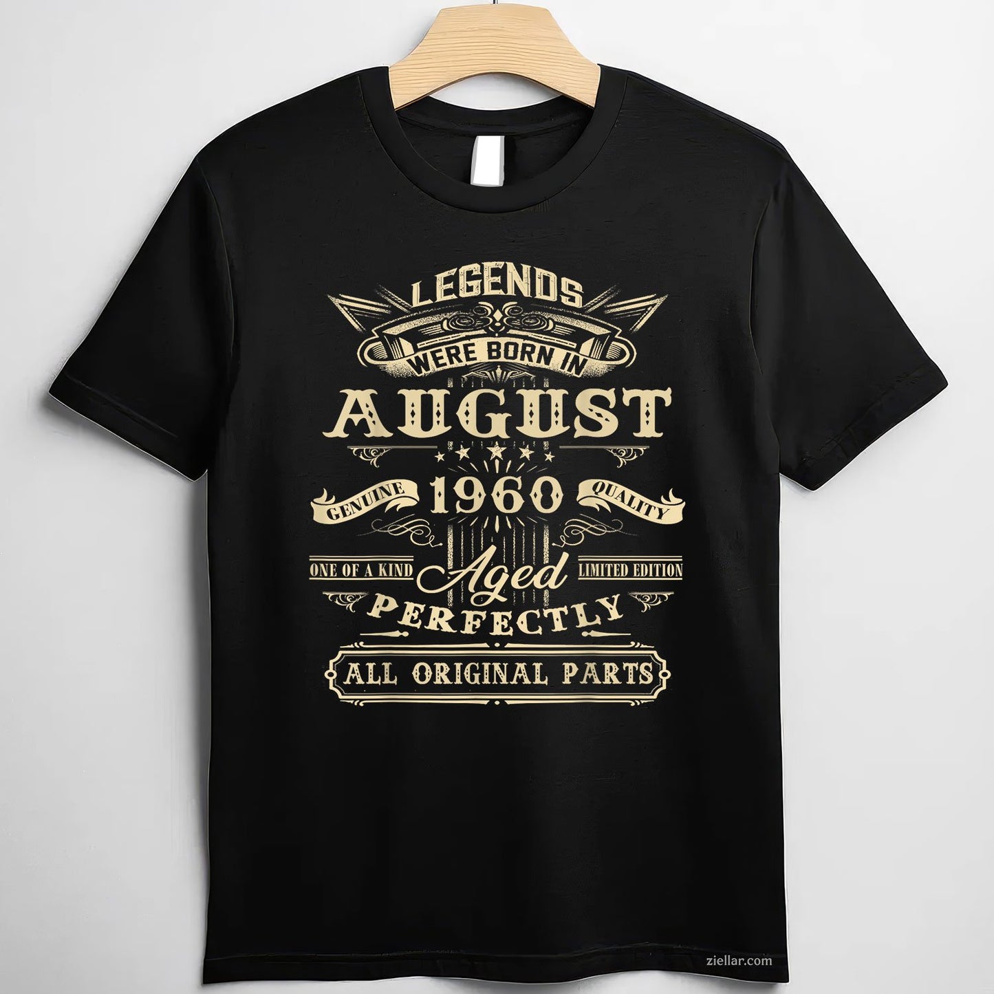 Legend Born in August 1960 Tee and T-Shirt, 65th Birthday Gift T-Shirt for 65-Year-Old Men Adults