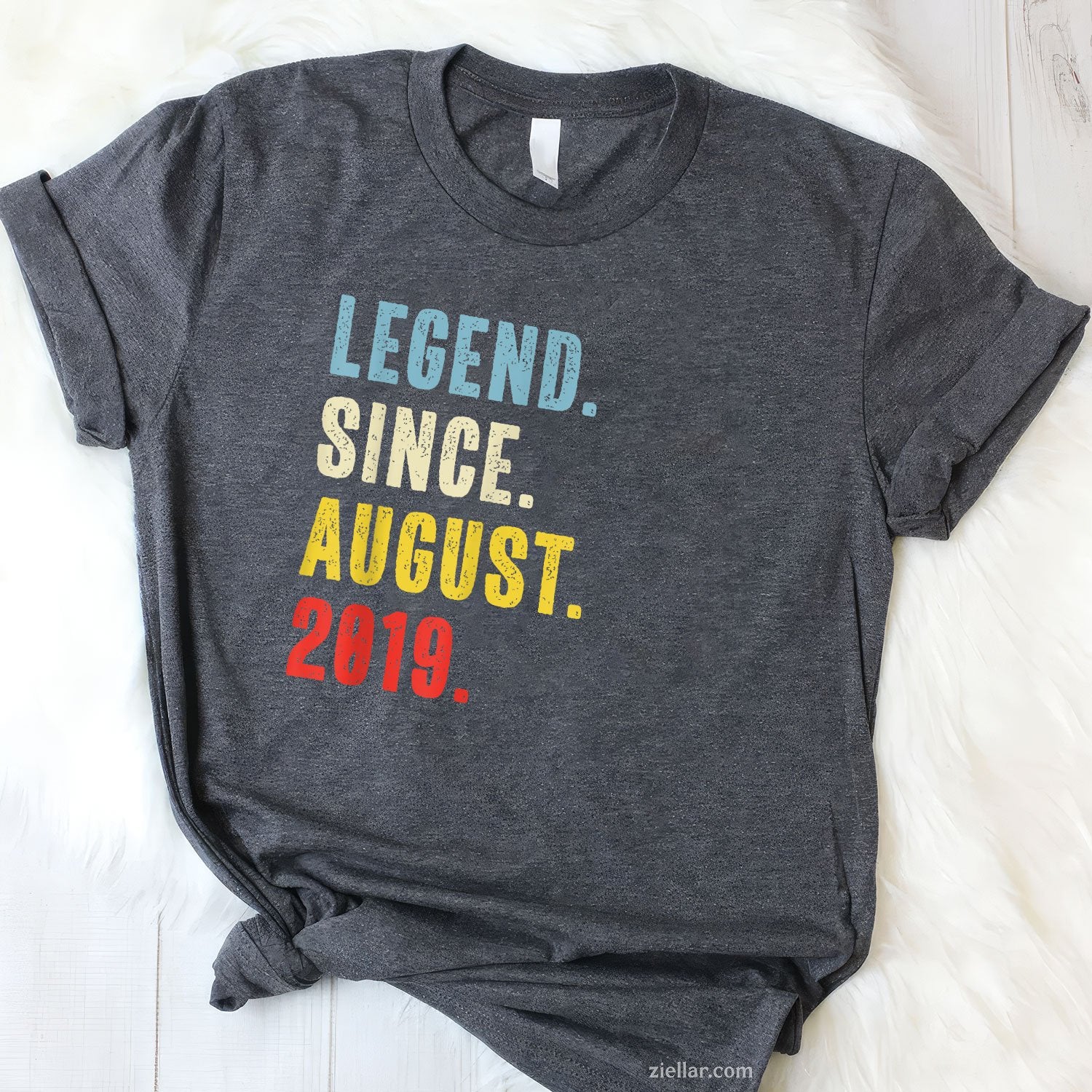 Legend Since August 2019 Tee and T-Shirt, Funny Retro Style Birthday T-Shirt for Adults