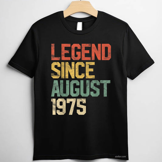 Legend Since August 1975 Tee and T-Shirt, 45th Birthday Gift T-Shirt for Men Adults