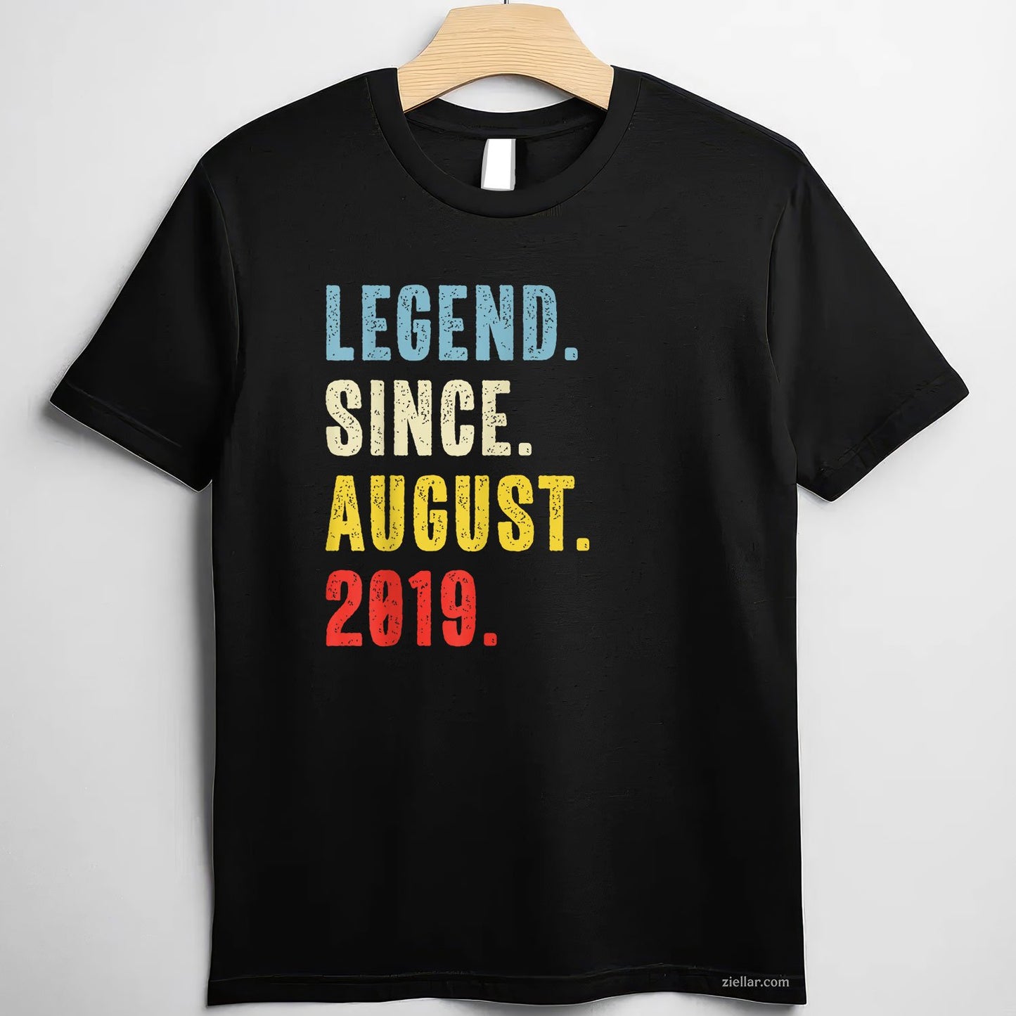 Legend Since August 2019 Tee and T-Shirt, Funny Retro Style Birthday T-Shirt for Adults