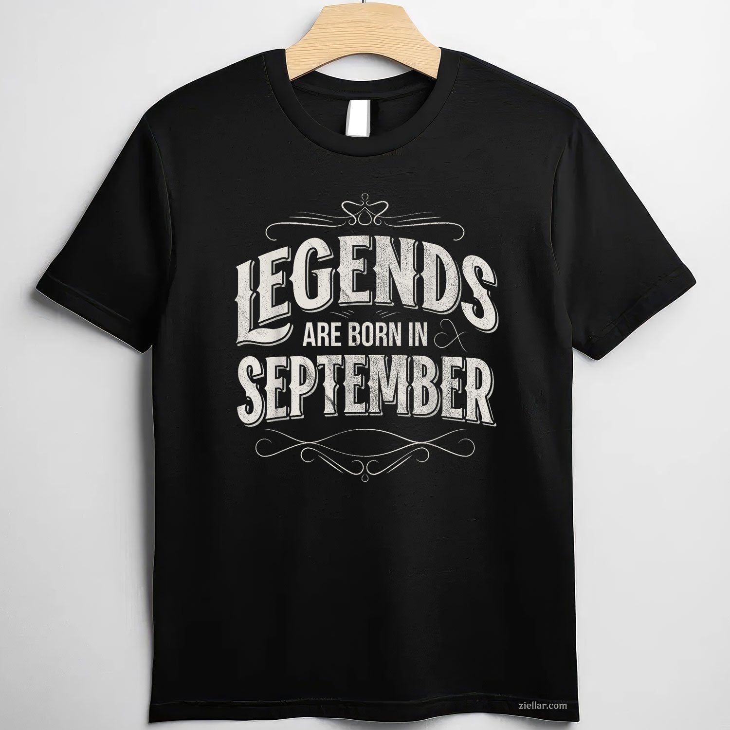 Legends Are Born in September Tee and T-Shirt, Limited Edition Retro Birthday T-Shirt for Adults