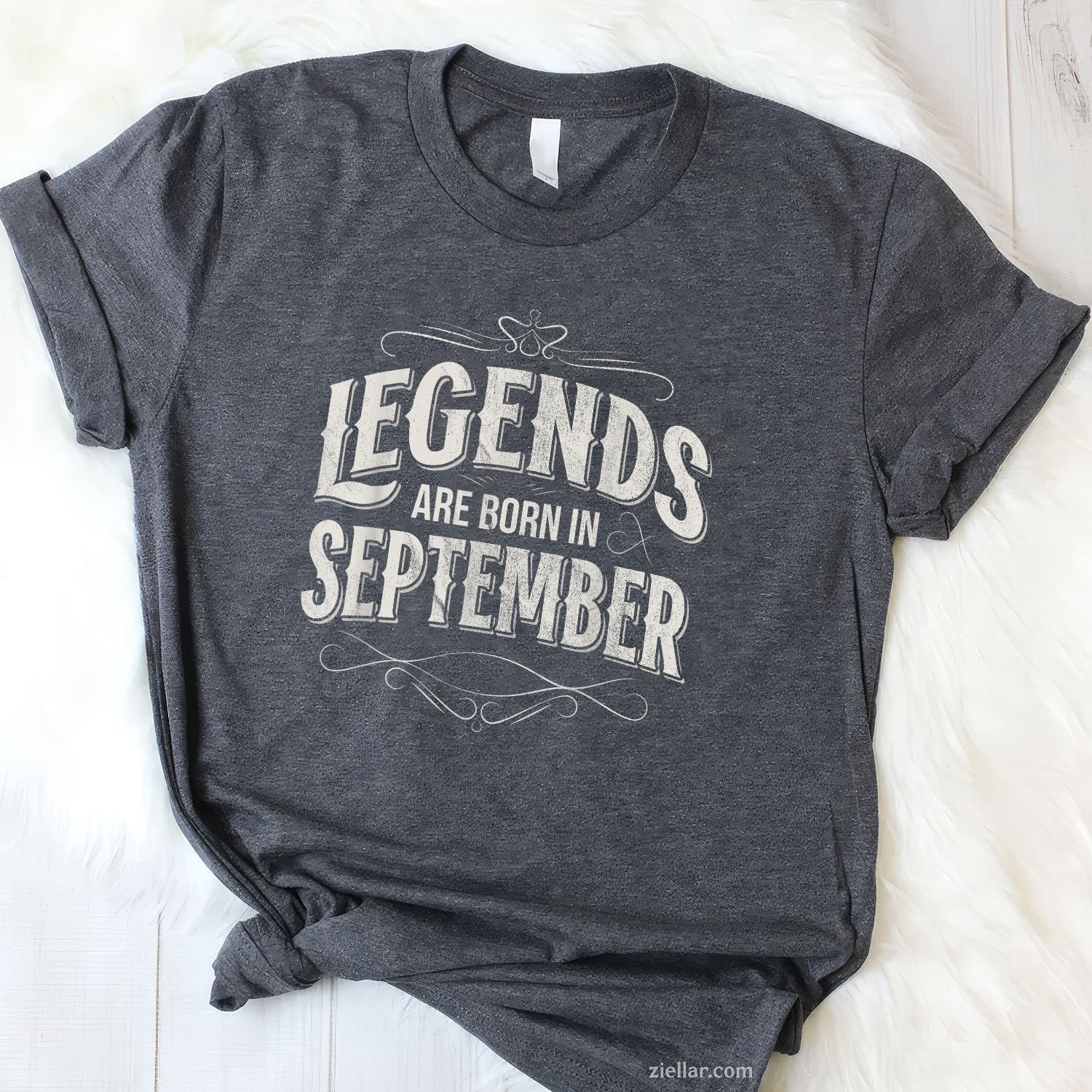 Legends Are Born in September Tee and T-Shirt, Limited Edition Retro Birthday T-Shirt for Adults