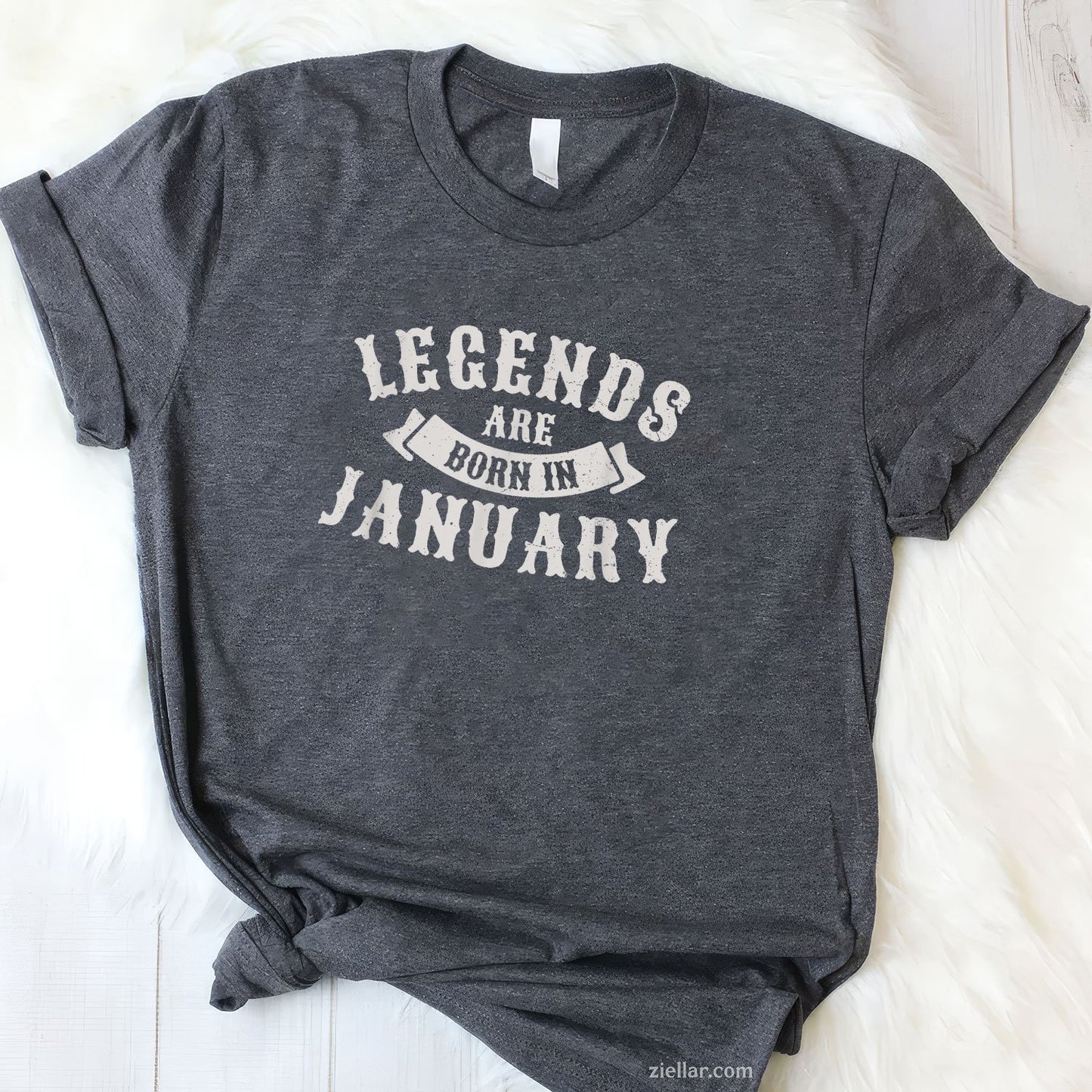 Legends Are Born in January Tee and T-Shirt, Retro Limited Edition Birthday T-Shirt Gift for Adults