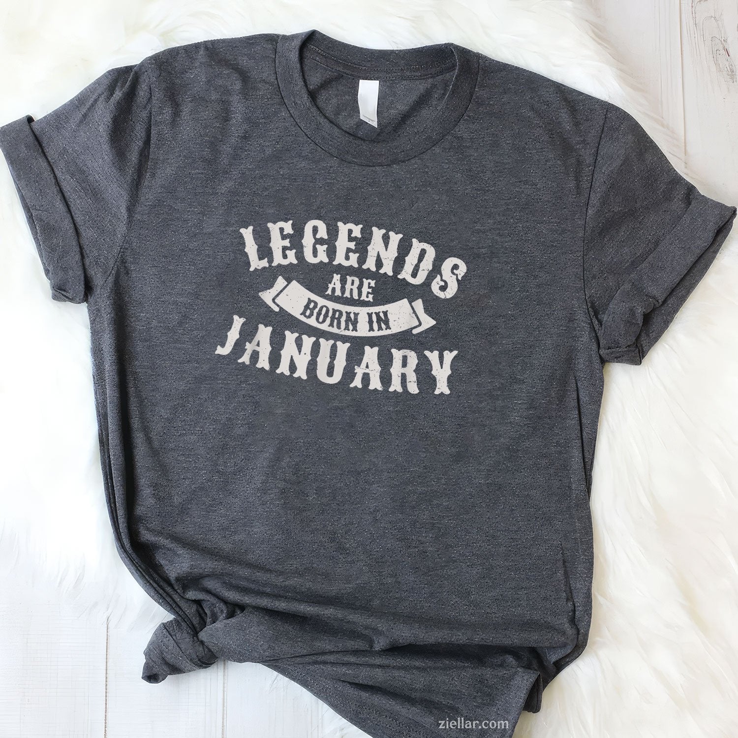 Legends Are Born in January Tee and T-Shirt, Retro Limited Edition Birthday T-Shirt Gift for Adults