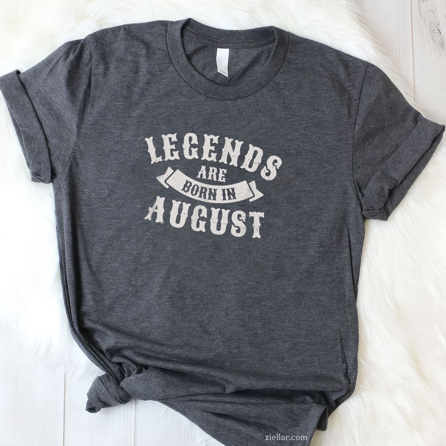 Legends Are Born in August Tee and T-Shirt, Limited Edition Birthday Retro T-Shirt for Adults