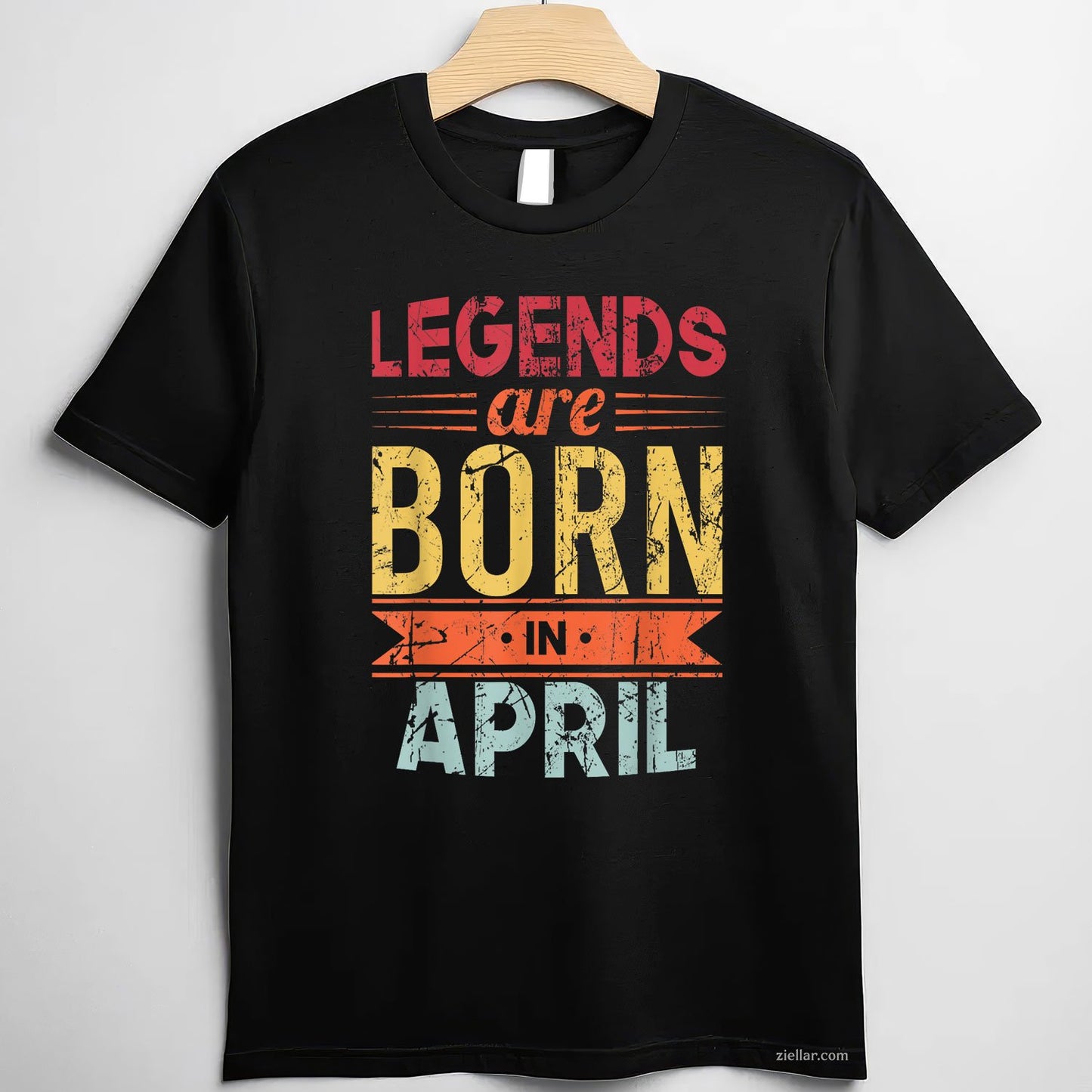 Legends Are Born in April Tee and T-Shirt, Happy Birthday T-Shirt Gift for Men and Women Adults