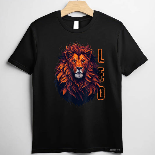 Leo Lion Pride Tee and T-Shirt, August Zodiac Graphic T-Shirt for Men Adults