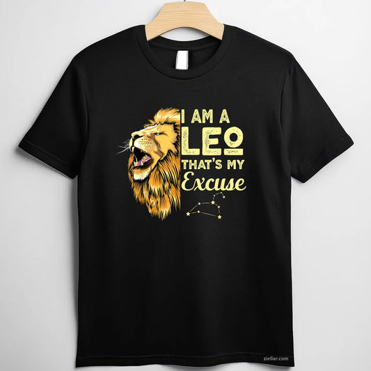 Leo Zodiac Birthday Design Tee and T-Shirt, July August Gift T-Shirt for Astrology Lovers