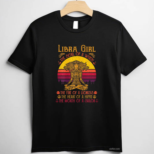Libra Girl Birthday Tee and T-Shirt, September October Zodiac T-Shirt Gift for Women Adults