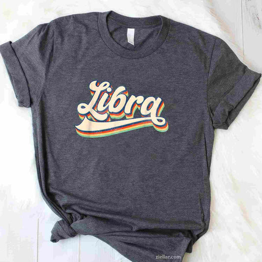 Libra Vintage Zodiac September October Birthday Astrology T-Shirt and Tee for Adults Men Women Unisex