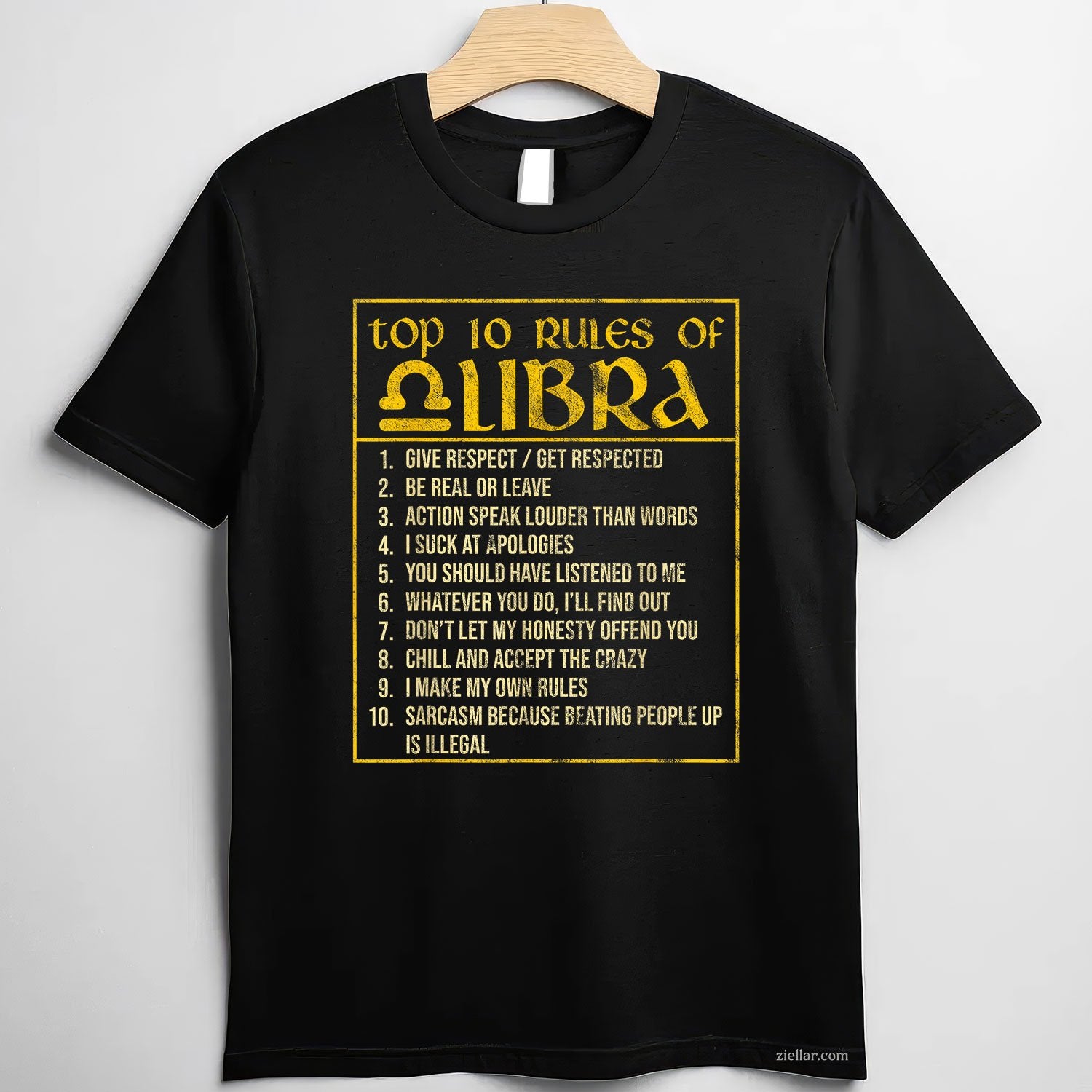 Libra Zodiac Rules Tee and T-Shirt, September October Birthday T-Shirt for Astrology Lovers Adults