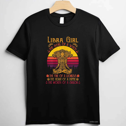 Libra Zodiac Design September & October Women Birthday T-Shirt and Tee for Adults Men Women Unisex