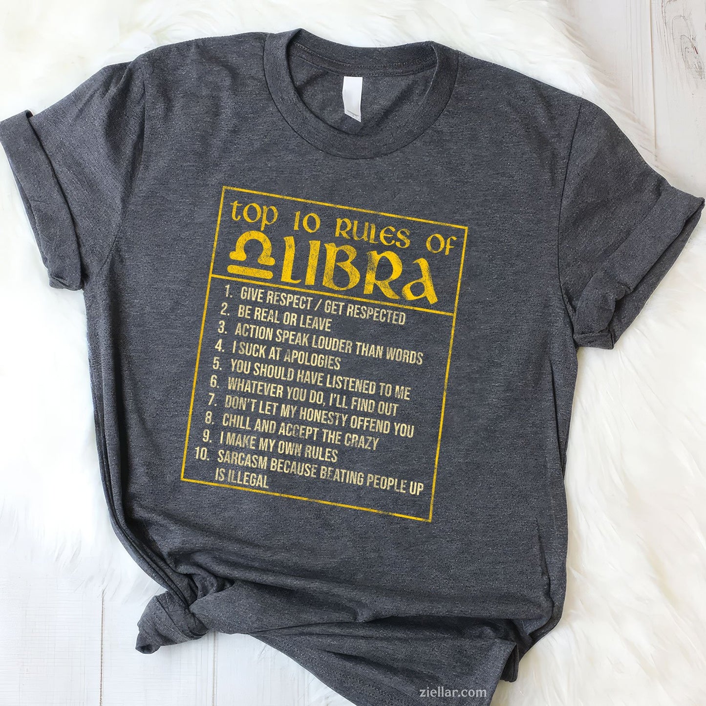 Libra Zodiac Rules Tee and T-Shirt, September October Birthday T-Shirt for Astrology Lovers Adults