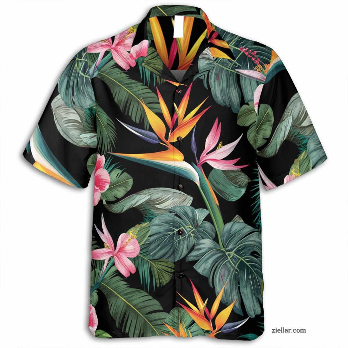 Light Blue Hawaiian Shirt and Tee, Hibiscus Palm Tropical Aloha Beachwear